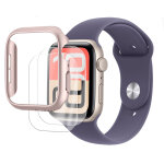 Lot de 2 verre tremp� 3d incurv� avec bords noir pour apple watch series se 3 2025 40mm 1, 57  + coque ...