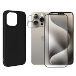 Lot de 2 verre tremp� avec bordures noires compatible pour iphone 16 pro 6. 3  + lot de 2 verre tremp� ...