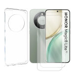Lot de 2 verre tremp� pour honor magic8 lite 5g 6. 79  mtn - nx1m + coque de protection transparente ...