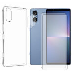 Lot de 2 verre tremp� pour sony xperia 5 v 6. 1  xq - de54 + lot de 2 verre tremp� cam�ra arri�re + coque ...