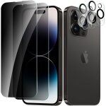 Lot 2x protection ecran anti - espion + 2x protection lentille camra pour iphone 14 pro max - verre ...