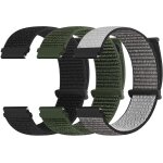Lot de 3 bracelets en nylon - 18 mm, 20 mm, 22 mm - fermeture rapide - sport loop - rglable et respirant ...