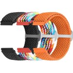 Lot de 3 bracelets de rechange en nylon tress� a fermeture rapide - 18 mm, 19 mm, 20 mm, 22 mm, 24 mm ...