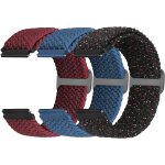 Lot de 3 bracelets de rechange en nylon tress a fermeture rapide - 18 mm, 19 mm, 20 mm, 22 mm, 24 mm ...