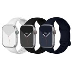 Lot de 3 bracelet silicone noir / blanc / bleu nuit souple pour apple watch serie 9 8 7 6 5 4 3 2 1 se ... Lot de 3 bracelet silicone noir / blanc / bleu nuit souple pour apple watch serie 9 8 7 6 5 4 3 2 1 se ...