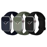 Lot de 3 bracelet silicone noir / bleu nuit / kaki souple pour apple watch serie 9 8 7 6 5 4 3 2 1 se ... Lot de 3 bracelet silicone noir / bleu nuit / kaki souple pour apple watch serie 9 8 7 6 5 4 3 2 1 se ...