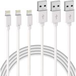Lot de 3 cbles de chargeur iphone 2m - mfi certifi - fil lightning charge rapide pour iphone 11 pro ...