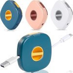Lot de 3 enrouleurs de cble usb extensibles et compacts pour chargeur et tlphone portable