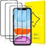 Lot de 3, verre tremp� pour iphone 11 et iphone xr [couverture compl�te] [vitre protecteur 9h duret�] ...