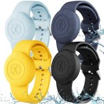 Lot de 4 bracelets etanches en silicone pour enfants, bo�tier pour airtags, bracelet de montre a