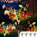 Lot de 4 lampes solaires de jardin a 120 led, avec papillon, système de contrôle intelligent de la lumière, ... Lot de 4 lampes solaires de jardin a 120 led, avec papillon, système de contrôle intelligent de la lumière, ...