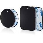 Lot de 4 plaques mtalliques fines pour support magntique pour tlphone de voiture (2 rondes et 2 rectangula ...