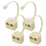 Lot de 4 répartiteurs téléphoniques rj11 pour téléphone fixe 6p4c mâle vers 2 femelles, adaptateur mural ... Lot de 4 répartiteurs téléphoniques rj11 pour téléphone fixe 6p4c mâle vers 2 femelles, adaptateur mural ...