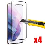 Lot de 4 verres trempes pour samsung s22, vitre 3d integrale antichoc transparente
