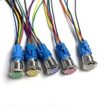 Lot de 5 interrupteurs a bouton - poussoir en métal 12 v, anneau lumineux, symbole d'alimentation, lumière ... Lot de 5 interrupteurs a bouton - poussoir en métal 12 v, anneau lumineux, symbole d'alimentation, lumière ...