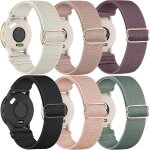 Lot de 6 bracelets de montre en nylon extensible compatibles avec garmin venu 2s / venu 3s / vivoactive ...