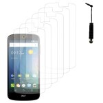 Lot / pack de 6 films pour acer liquid z530 / z530s protection d'cran clear transparent + mini stylet ...