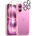 Mab - coque mat 5 en 1 pour iphone 16 6, 1 pouces avec 2 films de protection d'cran en verre tremp ...