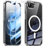 Magntique coque compatible avec iphone 16e avec 2 verres tremps, compatible avec magsafe dos anti rayures ...