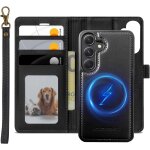 Magntique coque pour samsung galaxy a56 5g compatible avec magsafe, 2 in 1 housse en cuir pu premium ...