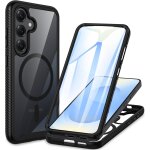 Magn�tique coque samsung s25 / s24, antichoc housse avec protection d'ecran, 360 t�l�phone etui double ...