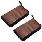 Mallette de rangement a fermeture eclair pour cd, disque dur dvd, sac de rangement en cuir portable, ... Mallette de rangement a fermeture eclair pour cd, disque dur dvd, sac de rangement en cuir portable, ...