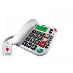 Maxcom tel�fono sobremesa / memoria / teclas grandes / bot�n sos / senior kxt 481 blanco