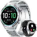 Mega montre connect�e homme sport: etanche fitness podometre - appel bluetooth smartwatch argent� compatible ...