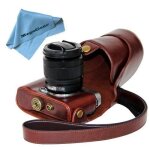 Megagear etui souple en cuir pour, housse pour fujifilm x - m1 xm1, x - a1 fujifilm x - a2 avec 16 - ...
