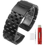 Men's watch strap 18mm 20mm 22mm 24mm 26mm premium matte 5 series watch, double lock stainless steel ...
