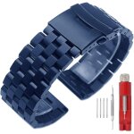 Men's watch strap 18mm 20mm 22mm 24mm 26mm premium matte 5 series watch, double lock stainless steel ...