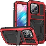 M�tal etui pour iphone 12 pro avec baillou housse de protection int�grale 360 protecteur d'�cran en verre ...