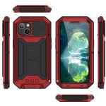 M�tal stand t�l�phone etui pour iphone 14 protecteur d'�cran en verre construit dans la baillou de cam�ra ...