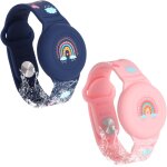 Mevronisshop - 2pcs bracelet enfant pour airtag, motif arc en ciel boho bracelet pour airtag enfant bracelet ...