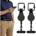 Mevronisshop - 2pcs cordon securite telephone, attache de t�l�phone r�tractable anti - chute cordon telephone ...