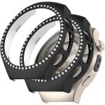 Mevronisshop - 2pcs glitter diamond huewei watch 5 46mm, hard pc bumper cover, glitter cover smartwatch ...