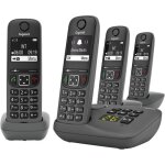 Mevronisshop - a695a quattro - 4 t�l�phones dect sans fil avec r�pondeur - �cran � haut contraste - excellente ...