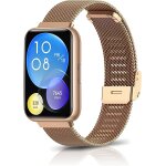 Mevronisshop - bracelet compatible avec huawei watch fit 2, bracelet en maille r�glable en acier inoxydable ...