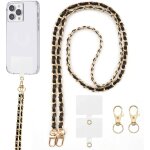 Mevronisshop - chaine telephone portable, chaine de telephone avec 2 patchs de rechange + 2 fermoirs ...