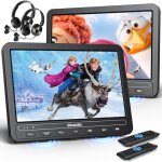 Mevronisshop - lecteur dvd portable 10, 5 pouces avec hdmi input, 2 �crans avec 5 heures de batterie ...