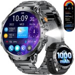 Mevronisshop - montre connect�e homme avec 1000mah / 1, 85'' hd grand ecran / led lampe, smartwatch homme ...