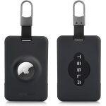 Mevronisshop - porte - carte s�curis� pour cl� tesla avec emplacement airtag & film protecteur, affaire ...