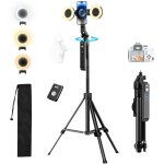Mevronisshop - tr�pied de suivi automatique du visage avec lumi�re, 360 rotation 180cm perche selfie ...