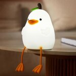 Mignon canard poire veilleuse pour enfants commande vocale intelligente lampe en silicone usb rechargeable ... Mignon canard poire veilleuse pour enfants commande vocale intelligente lampe en silicone usb rechargeable ...