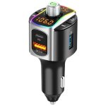 Mini chargeur de voiture usb qc 3. 0, charge rapide, compatible bluetooth, mp3, affichage a double ecran, ...