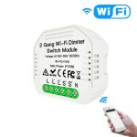 Mini interrupteur variateur de lumire intelligent, 2 boutons, 2 voies, wifi, tlcommande sans fil, ...