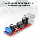 Module abaisseur de chargeur de voiture 12v / 24v / 36v a 5v, convertisseur abaisseur 3a, sortie double ...