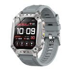 Montre connect�e 2. 01 pouces appels bluetooth mesure cardiaque ip68 steel grey silicone band yonis