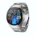 Montre connect�e acier etanche moniteur sant� appels sport bluetooth 50 modes argent yonis