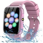 Montre connecte enfant, 1. 69  avec 26 jeux, mp3 lecteur de musique rose